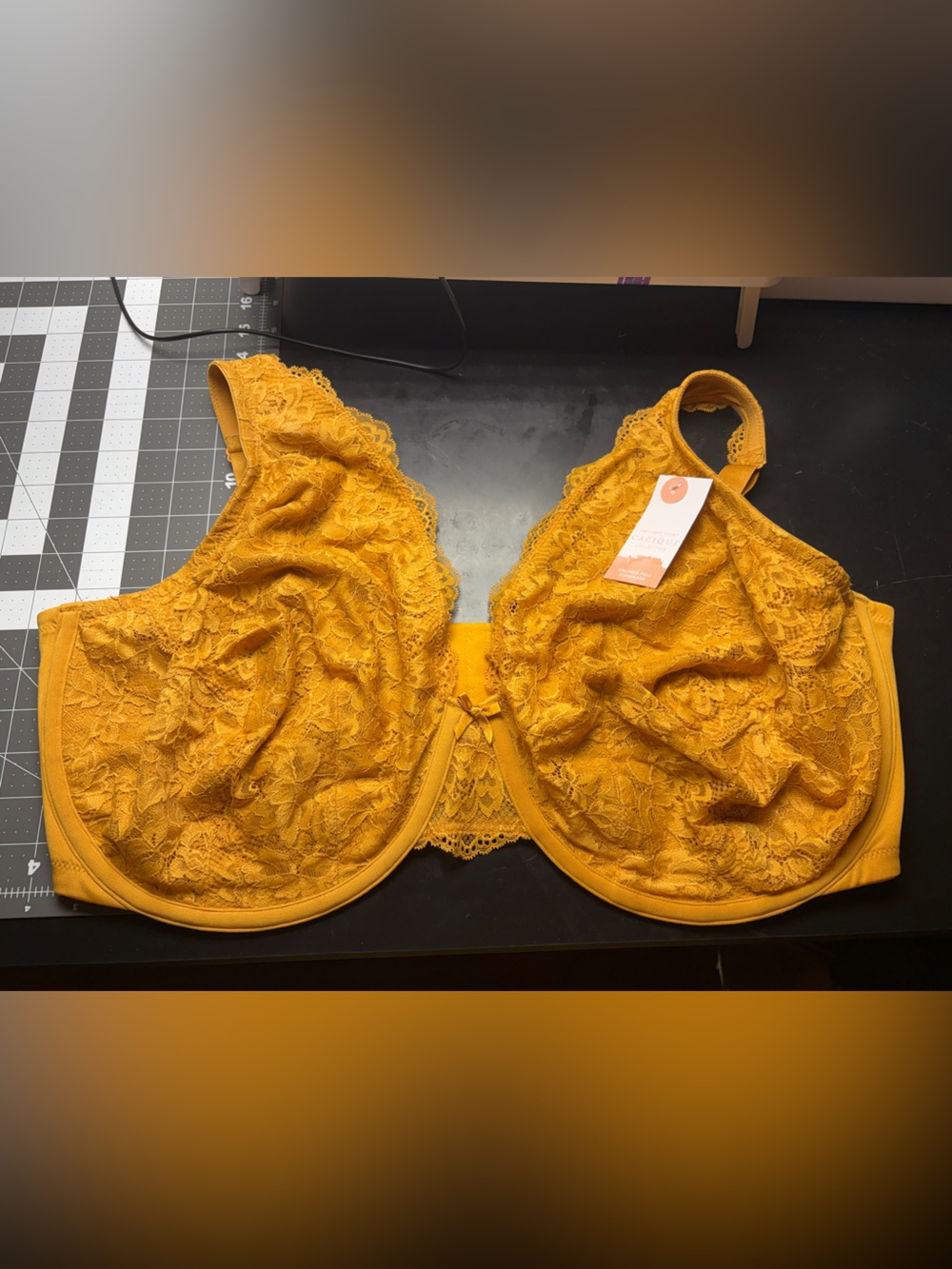 Cacique Mustard Lace Underwire Bra